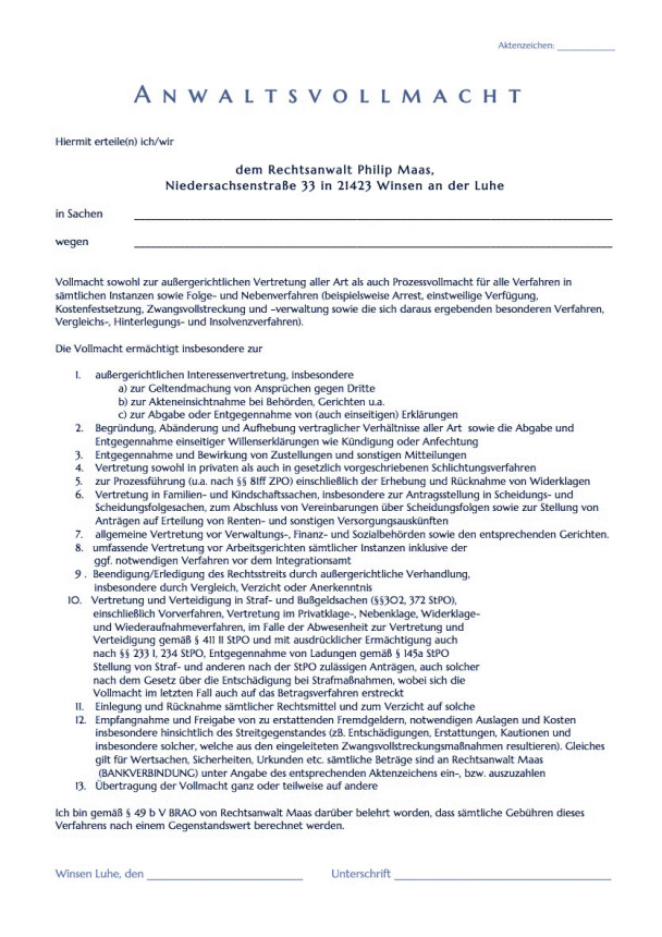 Vollmacht